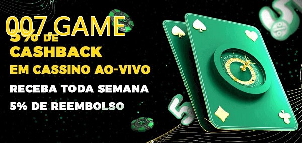 Promoções do cassino ao Vivo 007.GAME